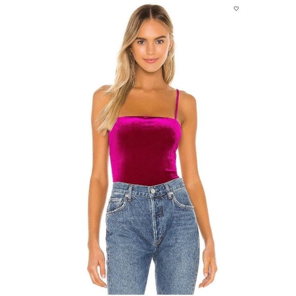 Lovers and Friends Agnes Bodysuit Magenta S Velvet Pink - Picture 2 of 9